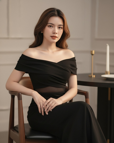 Đầm ôm bẹt vai dáng đuôi cá