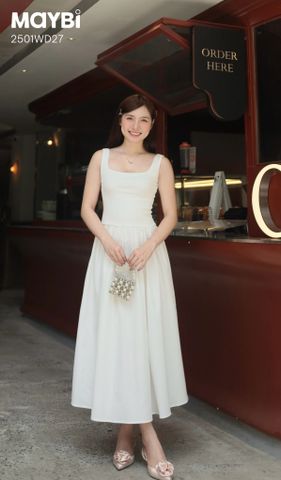 Đầm ôm xòe ba lỗ thun tăm dáng maxi