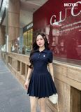 Đầm polo thun tùng xòe xếp ly dáng mini
