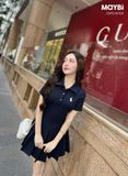 Đầm polo thun tùng xòe xếp ly dáng mini