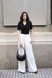 Quần culottes ống suông xếp ly