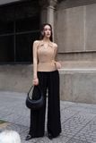 Quần culottes ống suông xếp ly