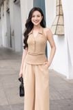 Áo gile ôm chéo nhung hàn cổ bẻ