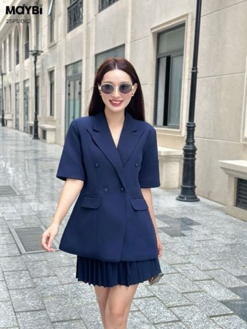 Set áo blazer chân váy xếp ly mini