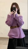 Áo len bẹt vai dài tay FREESIZE