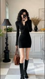 Đầm thun ôm dài tay