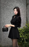 Đầm vest xòe xếp ly dáng mini