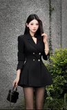 Đầm vest xòe xếp ly dáng mini