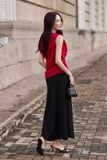 Áo lụa nhún eo