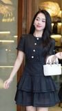 Đầm xoè tầng ngắn tay dáng mini