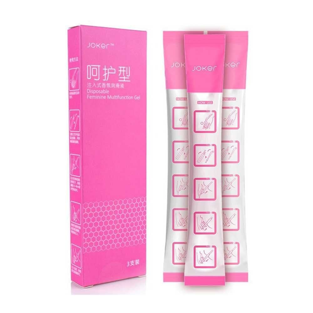 Gel bôi trơn ống bơm Joker màu hồng - Hương hoa hồng, bảo vệ, dưỡng ẫm - Hộp 3 ống