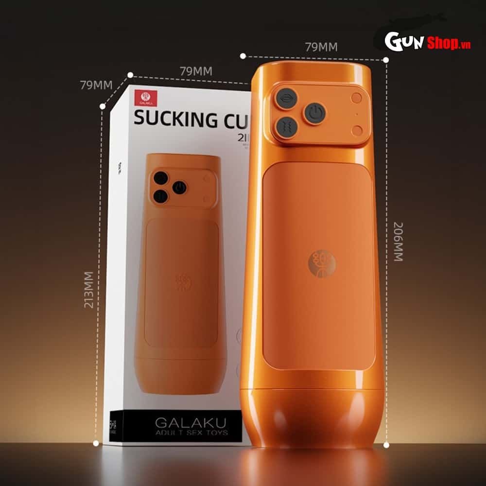 Âm đạo giả đa năng Galaku Sucking Cup 2in1 màu cam