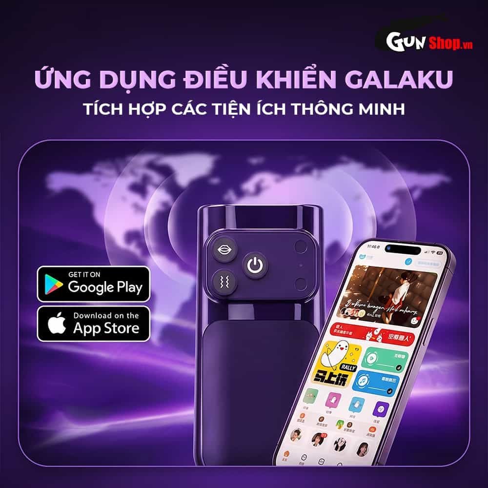 Âm đạo giả đa năng Galaku Sucking Cup 2in1 màu tím than