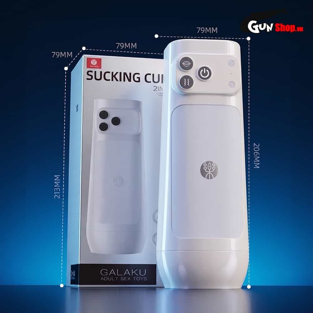 Âm đạo giả đa năng Galaku Sucking Cup 2in1 màu trắng