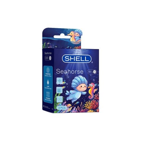 Bao cao su Shell Seahorse - Kéo dài thời gian - Hộp 3 cái
