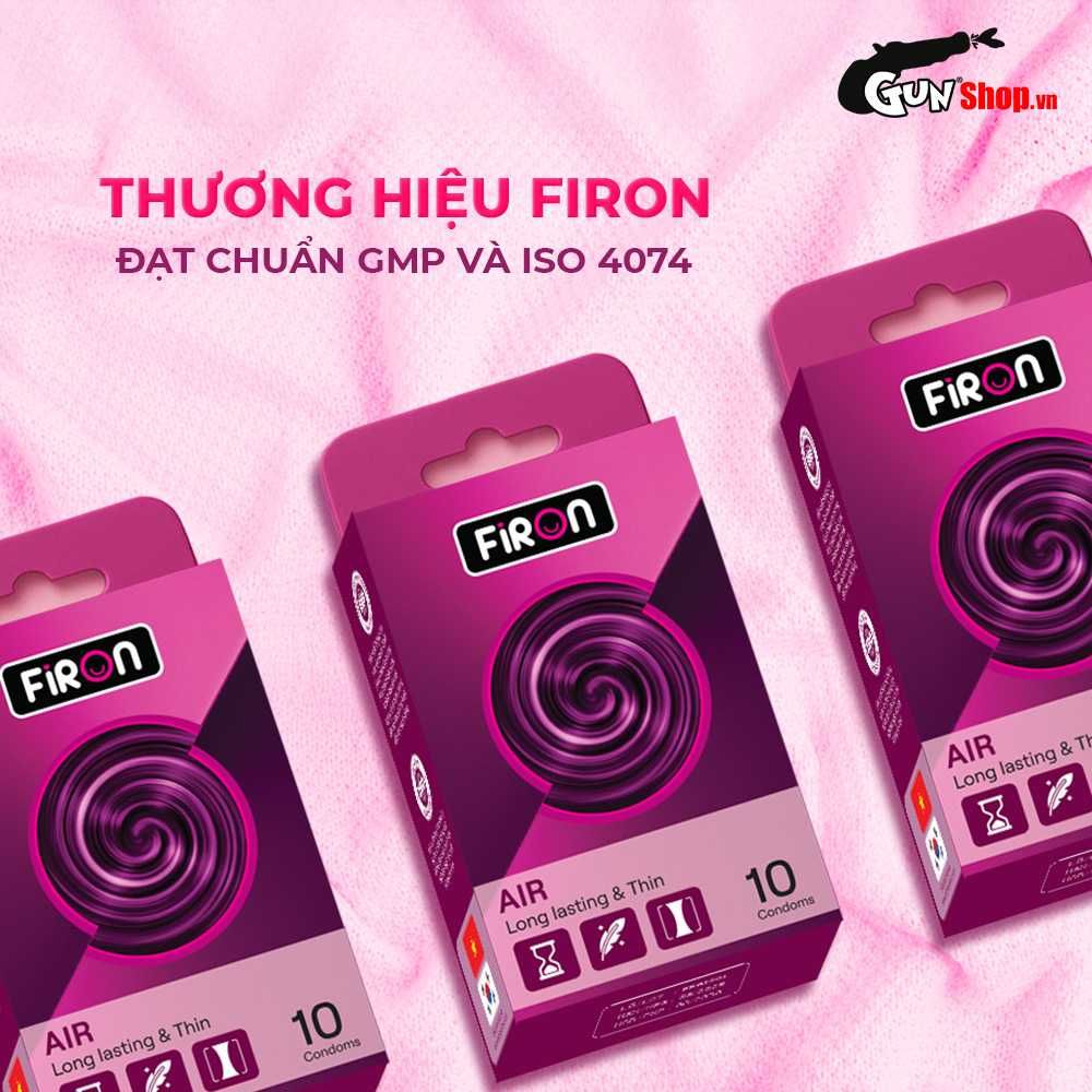 Bao cao su Firon Air - Siêu mỏng, kéo dài thời gian, hương vani - Hộp 10 cái