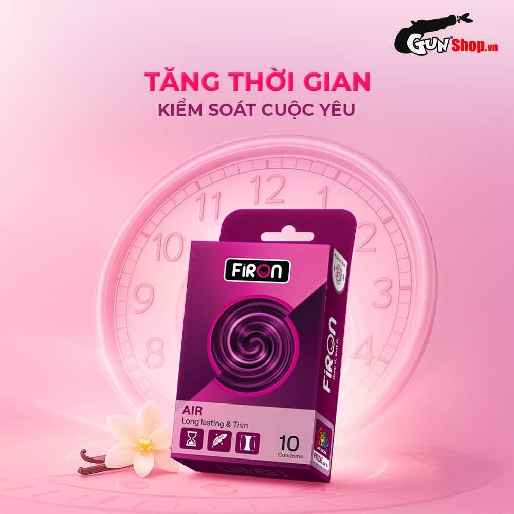 Bao cao su Firon Air - Siêu mỏng, kéo dài thời gian, hương vani - Hộp 10 cái