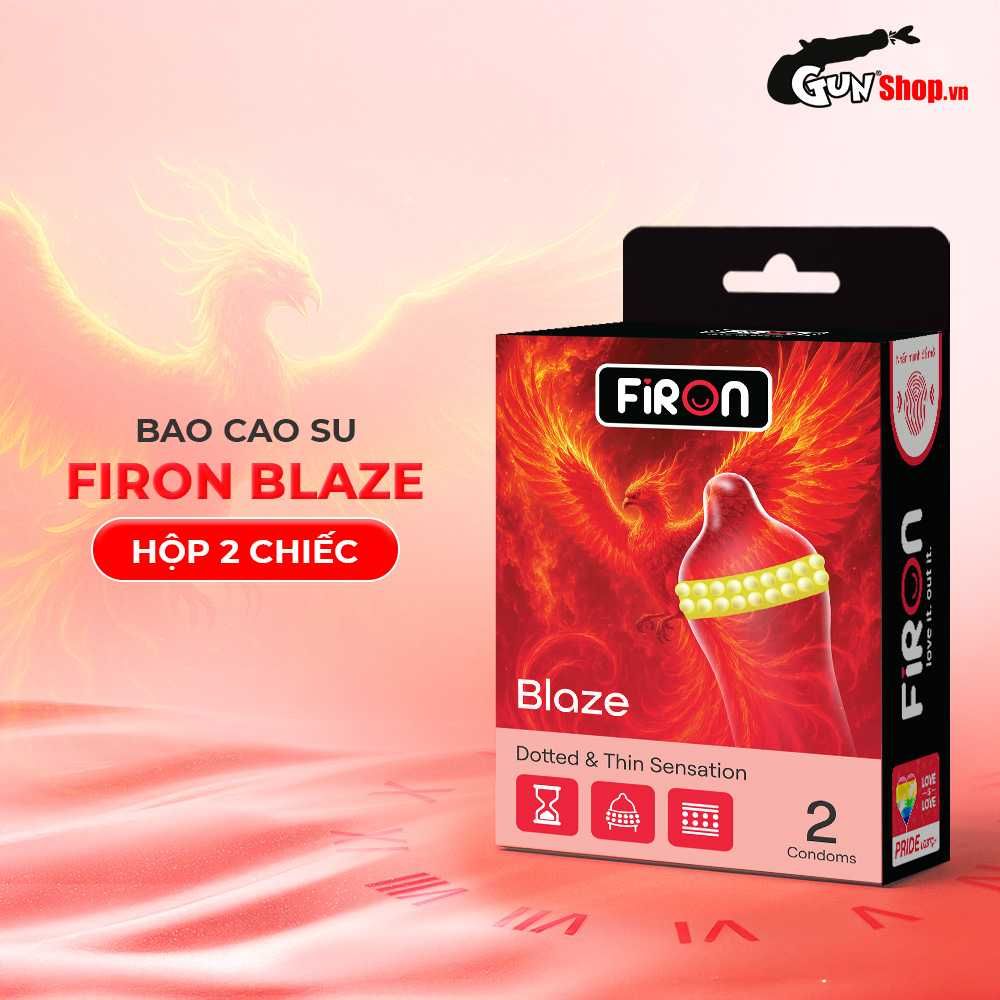 Bao cao su Firon Blaze - Hộp 1 bao 2 vòng bi siêu lớn + 1 bao Firon Rush (Hộp 2 cái)