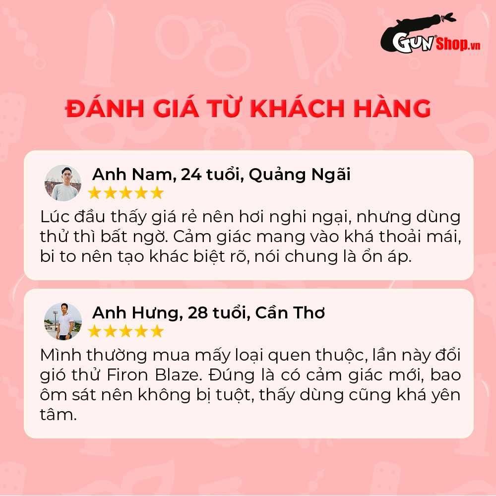 Bao cao su Firon Blaze - Hộp 1 bao 2 vòng bi siêu lớn + 1 bao Firon Rush (Hộp 2 cái)