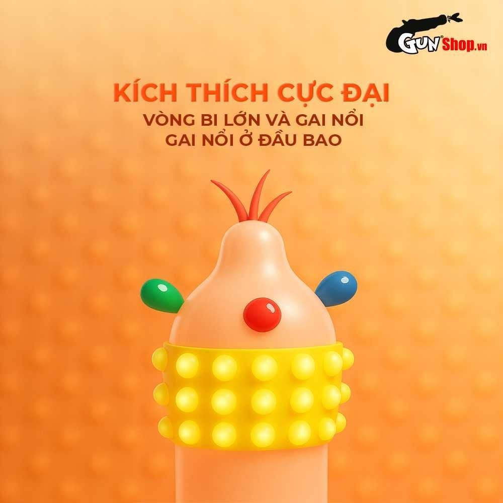 Bao cao su Firon Geon - Hộp 1 bao gai, 3 vòng bi siêu lớn + 1 bao Firon Rush (Hộp 2 cái)