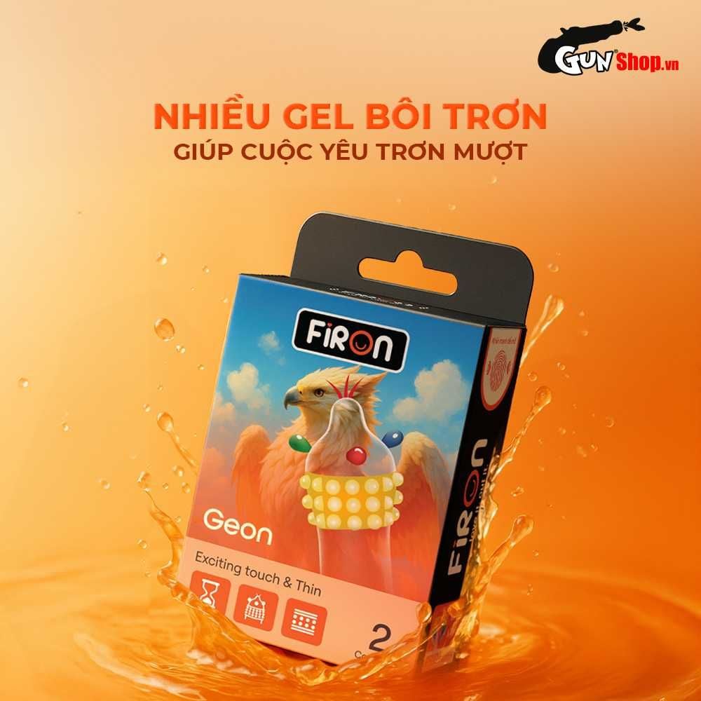 Bao cao su Firon Geon - Hộp 1 bao gai, 3 vòng bi siêu lớn + 1 bao Firon Rush (Hộp 2 cái)