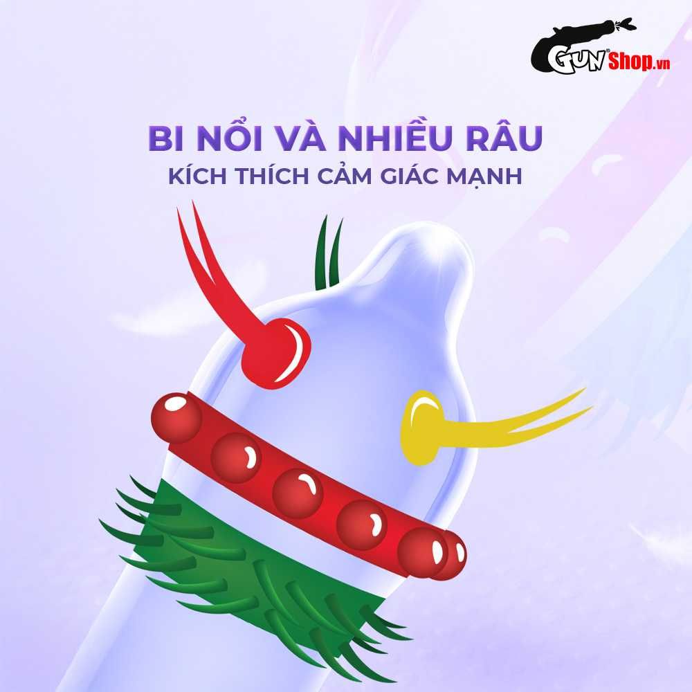 Bao cao su Firon Hydra - Hộp 1 bao nhiều vòng gai, bi siêu lớn + 1 bao Firon Rush (Hộp 2 cái)