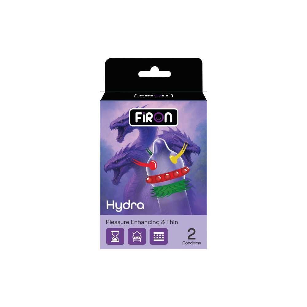 Bao cao su Firon Hydra - Hộp 1 bao nhiều vòng gai, bi siêu lớn + 1 bao Firon Rush (Hộp 2 cái)