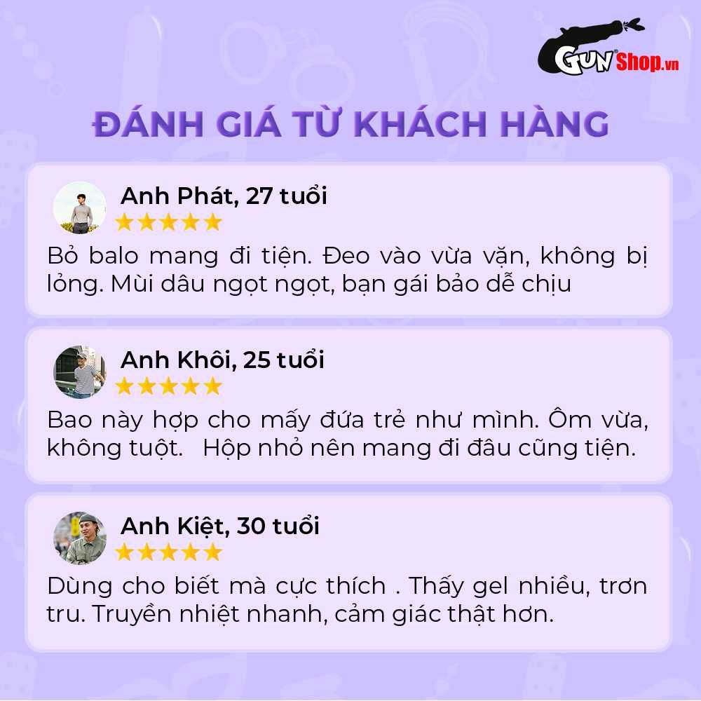 Bao cao su Firon Max 54 - Size 54mm, siêu mỏng, kéo dài thời gian - Hộp 3 cái