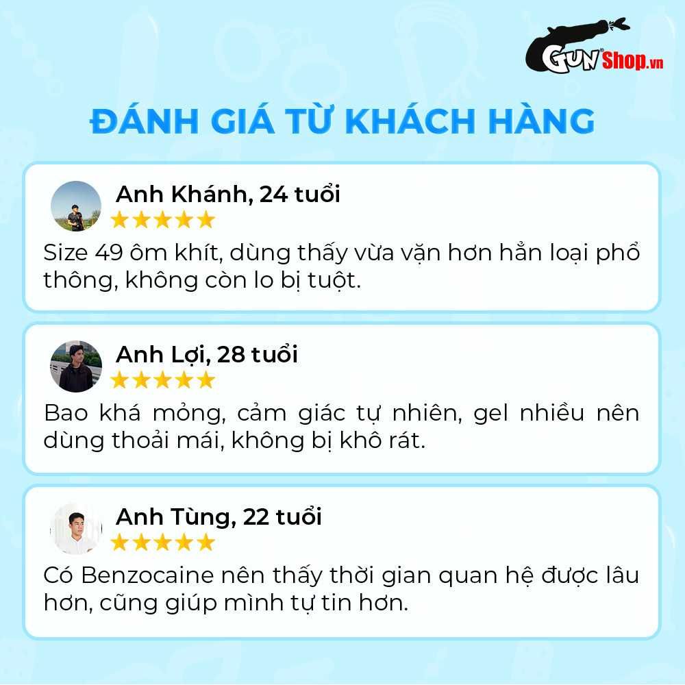 Bao cao su Firon Neo 49 - Size 49mm, siêu mỏng, kéo dài thời gian - Hộp 3 cái