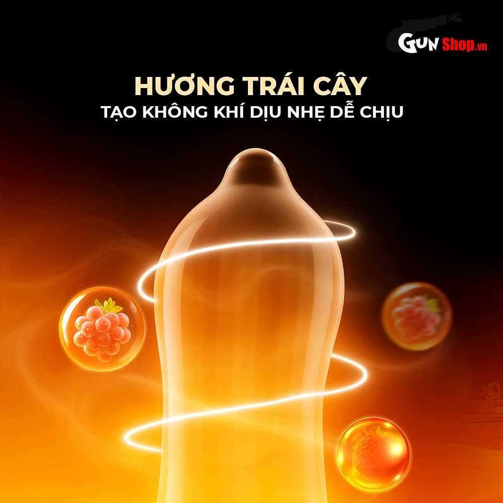 Bao cao su Firon Slide - Siêu mỏng, chống tuột, hương trái cây - Hộp 10 cái