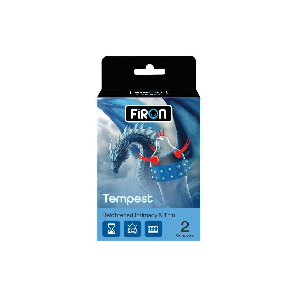Bao cao su Firon Tempest - Hộp 1 bao gai, 2 vòng bi siêu lớn + 1 bao Firon Rush (Hộp 2 cái)