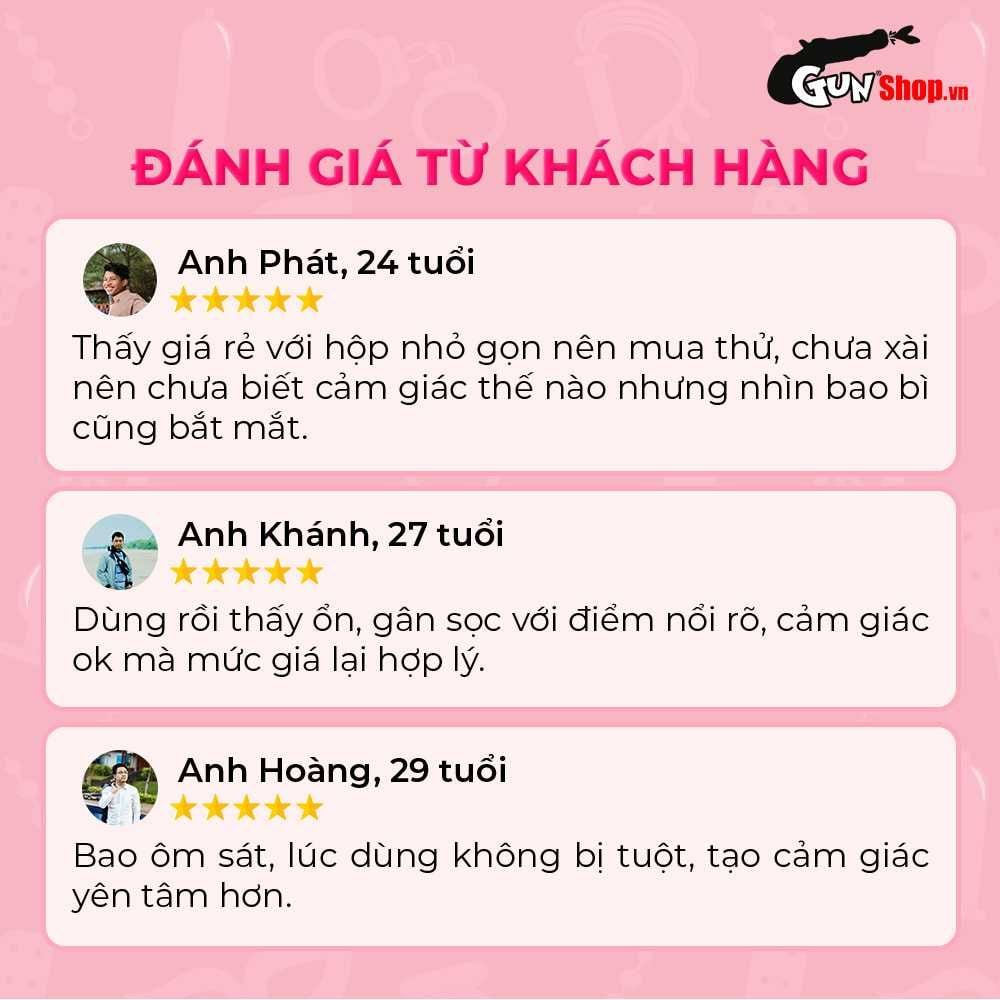 Bao cao su Firon Rush - Gân sọc, điểm nổi, kéo dài thời gian - Hộp 3 cái