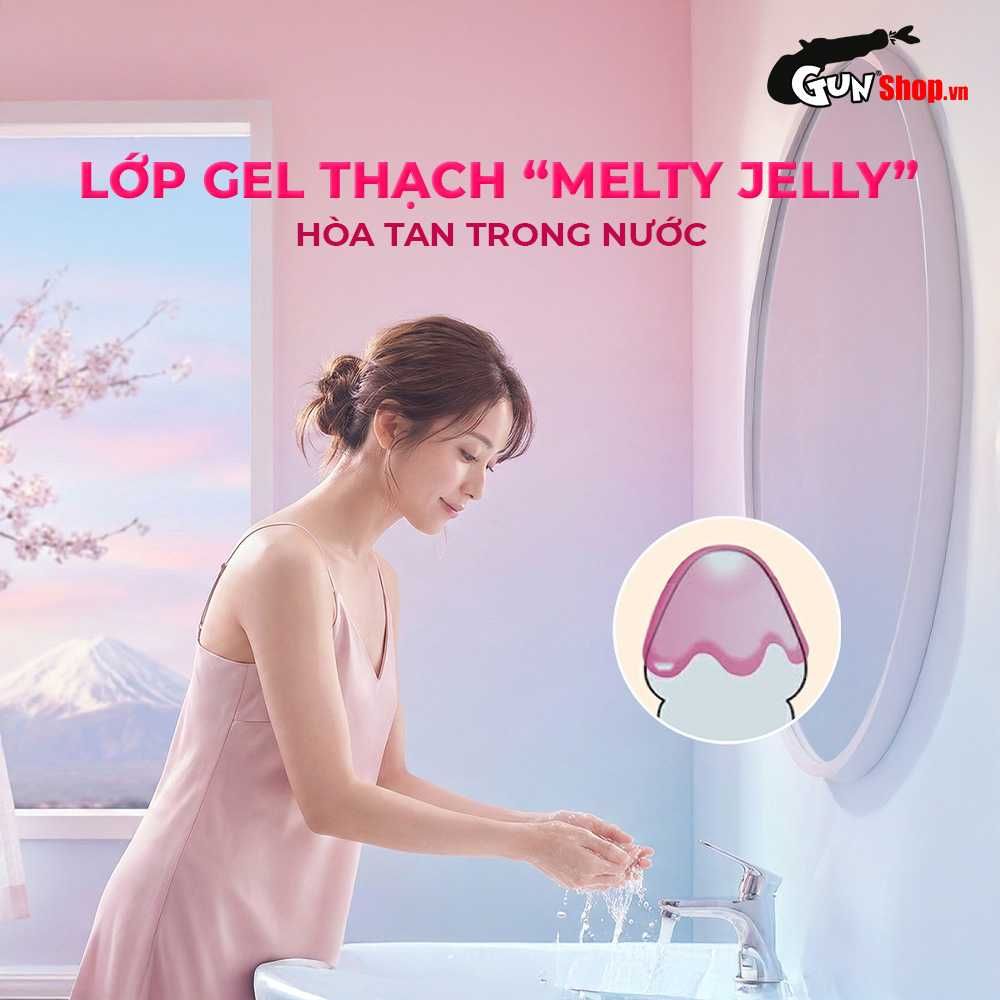 Bao cao su JEX Glamourous Butterfly Melty - Mỏng mịn, ôm sát, nhiều gel bôi trơn - Hộp 10 cái