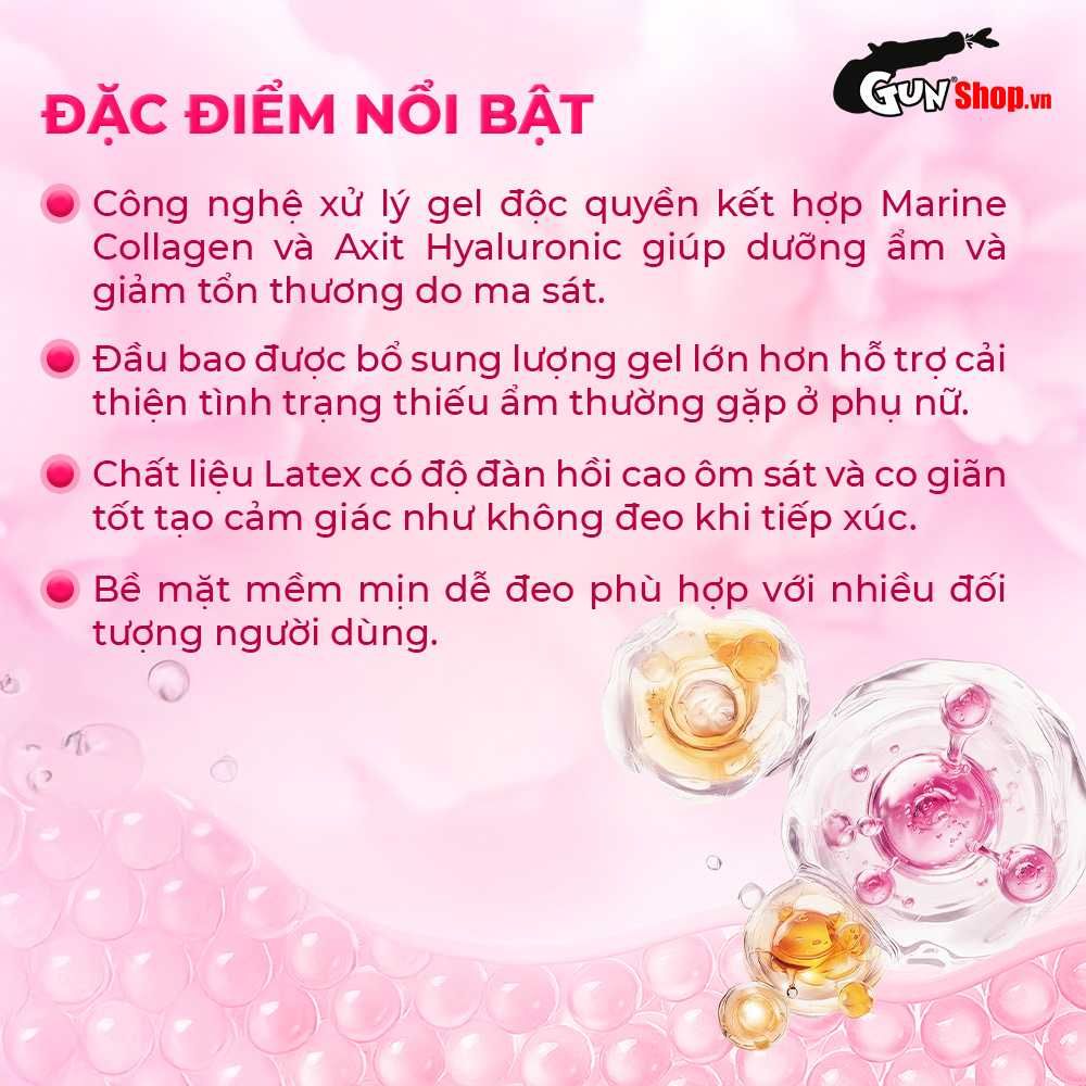 Bao cao su JEX Glamourous Butterfly Moist - Dưỡng ẩm tự nhiên với HA và Collagen  - Hộp 12 cái