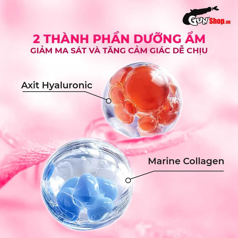 Bao cao su JEX Glamourous Butterfly Moist - Dưỡng ẩm tự nhiên với HA và Collagen  - Hộp 12 cái