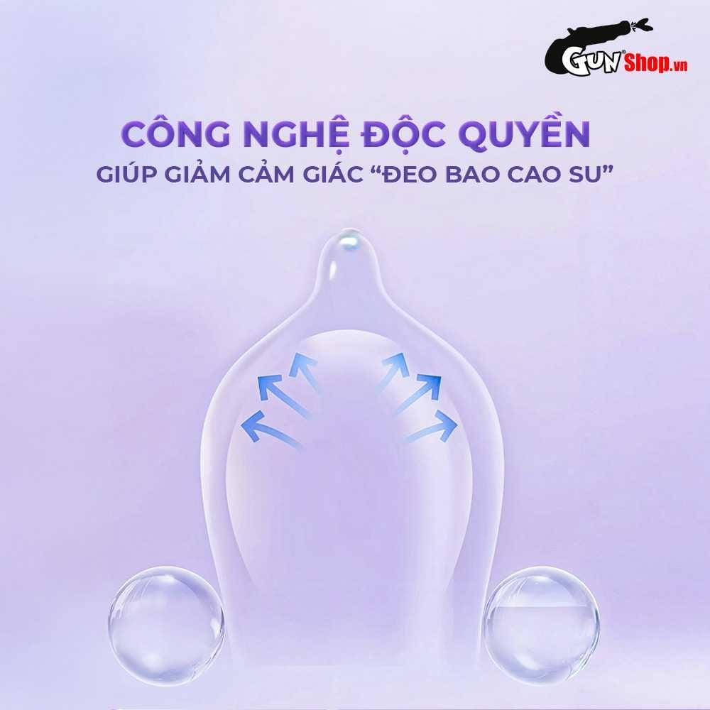 Bao cao su JEX Zone - Siêu mỏng chân thật, nhiều gel bôi trơn - Hộp 10 cái