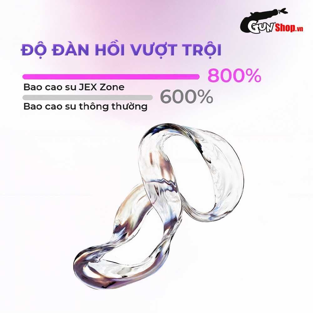 Bao cao su JEX Zone - Siêu mỏng chân thật, nhiều gel bôi trơn - Hộp 10 cái