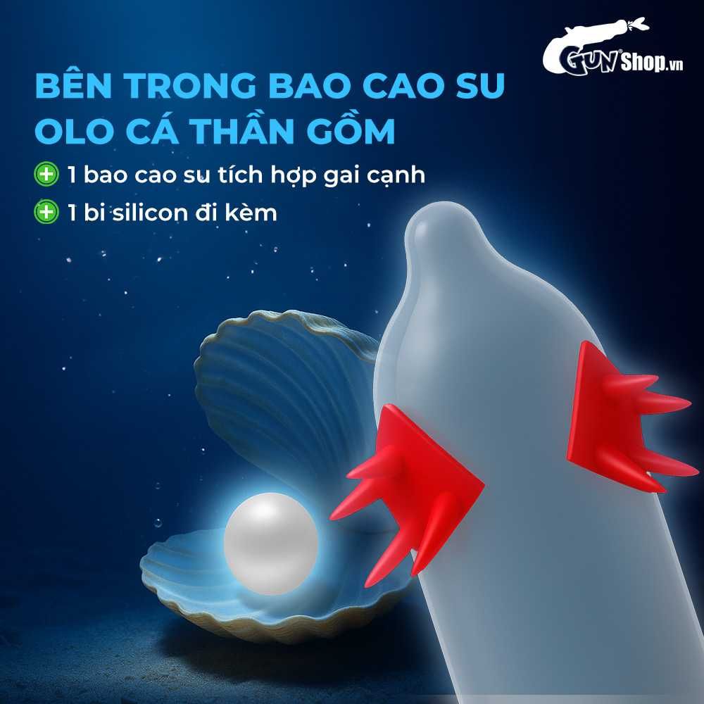Bao cao su OLO Cá thần - Gai cạnh - Hộp 1 cái + 1 bi silicon