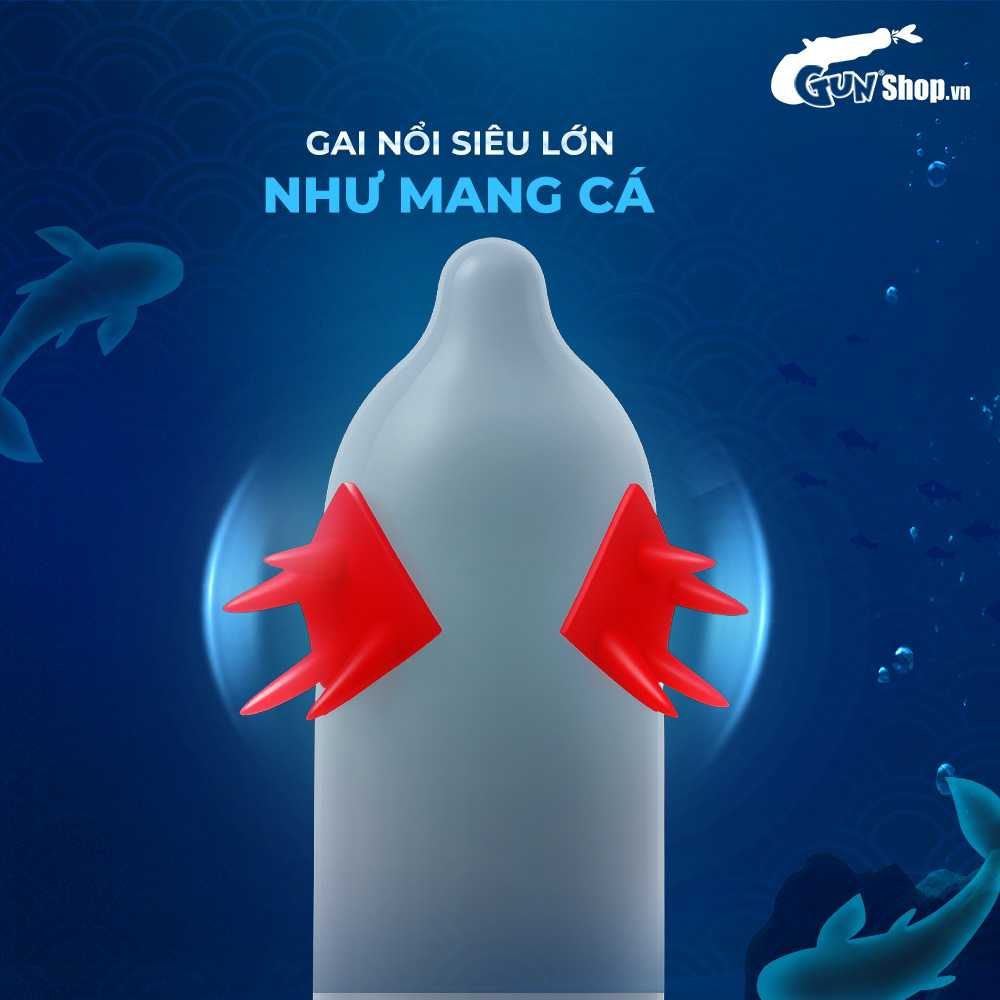 Bao cao su OLO Cá thần - Gai cạnh - Hộp 1 cái + 1 bi silicon