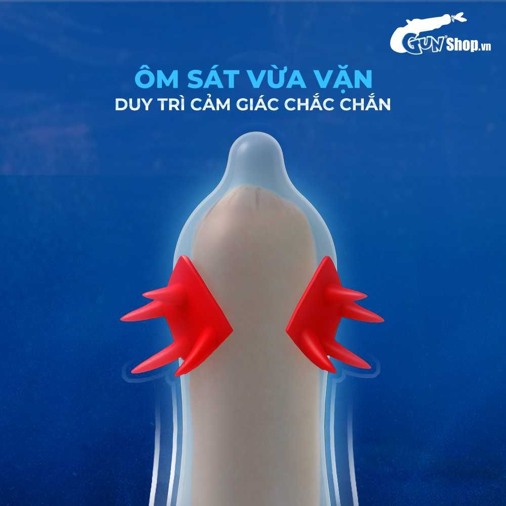Bao cao su OLO Cá thần - Gai cạnh - Hộp 1 cái + 1 bi silicon