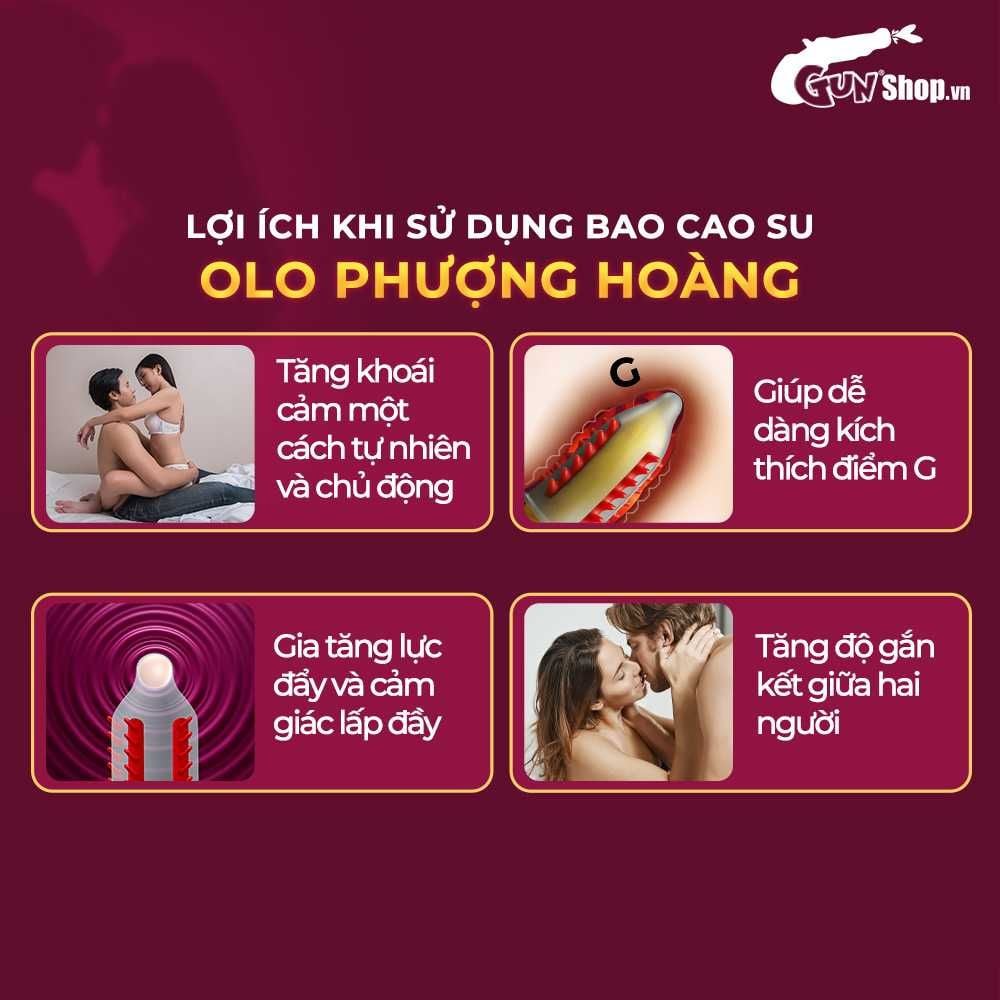 Bao cao su OLO Phượng hoàng - Gai đứng - Hộp 1 cái + 1 bi silicon