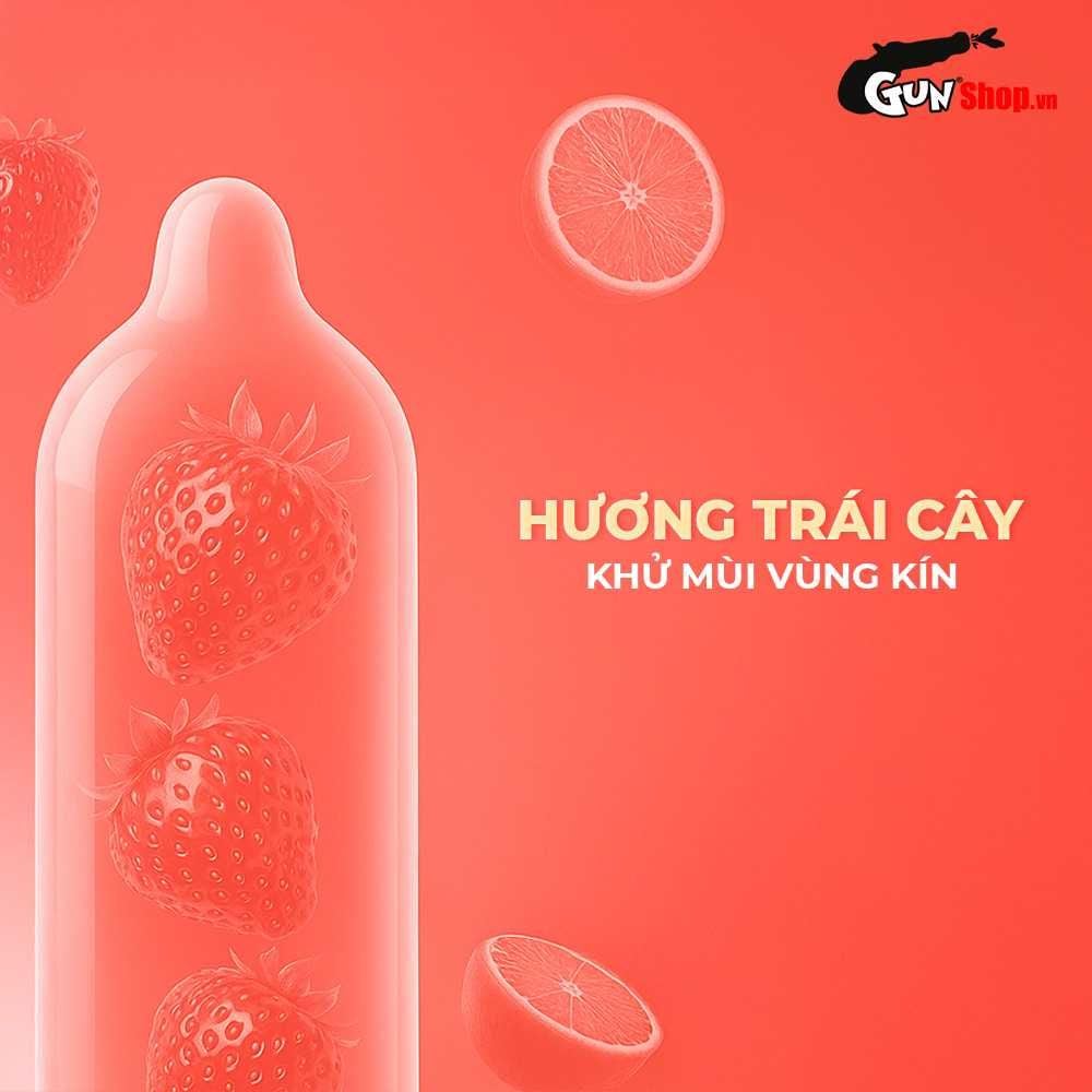 Bao cao su Powergra Classic - Siêu mỏng, truyền nhiệt nhanh, hương trái cây - Hộp 10 cái