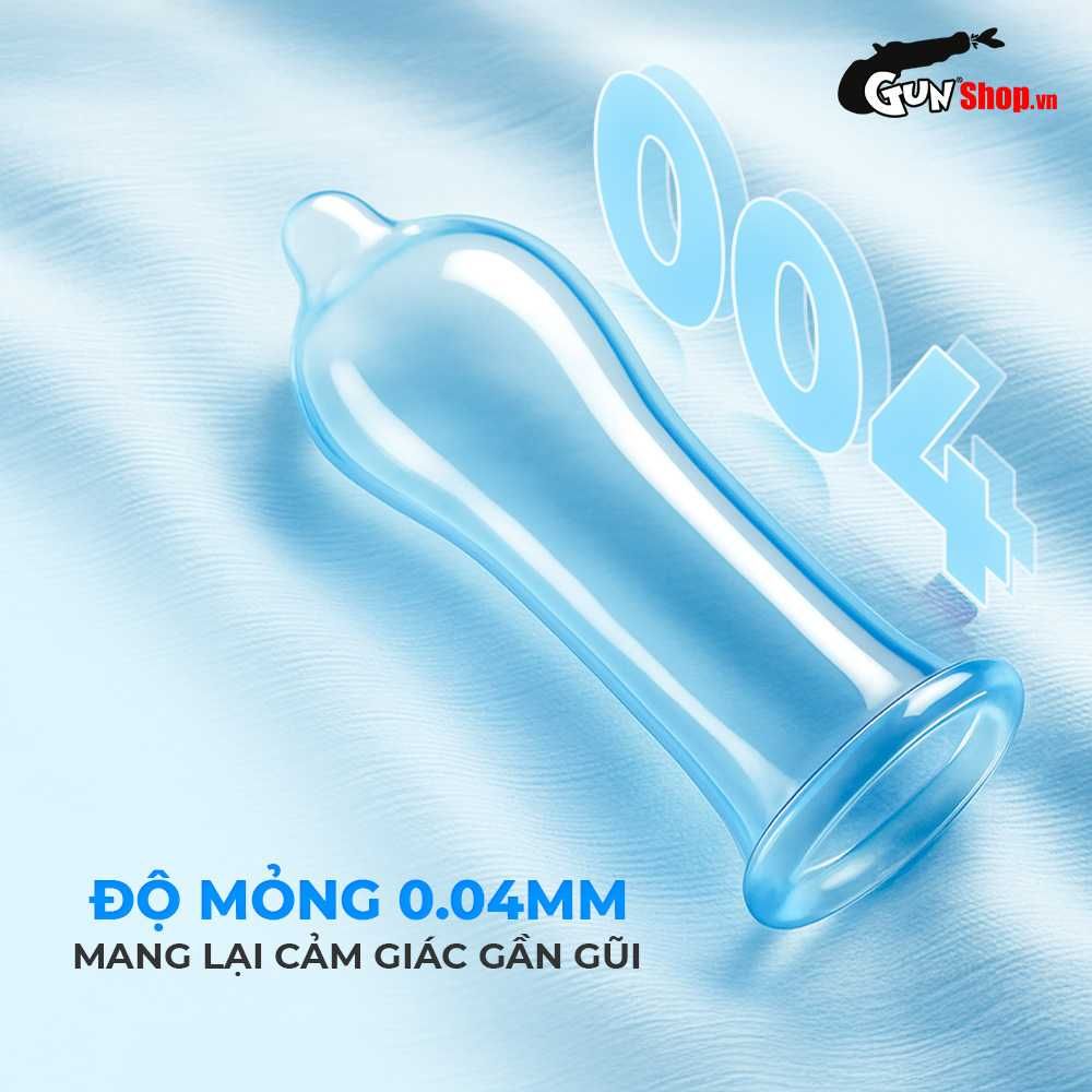 Bao cao su Powergra Feel X - Siêu mỏng, kéo dài, hương nhân sâm - Hộp 10 cái