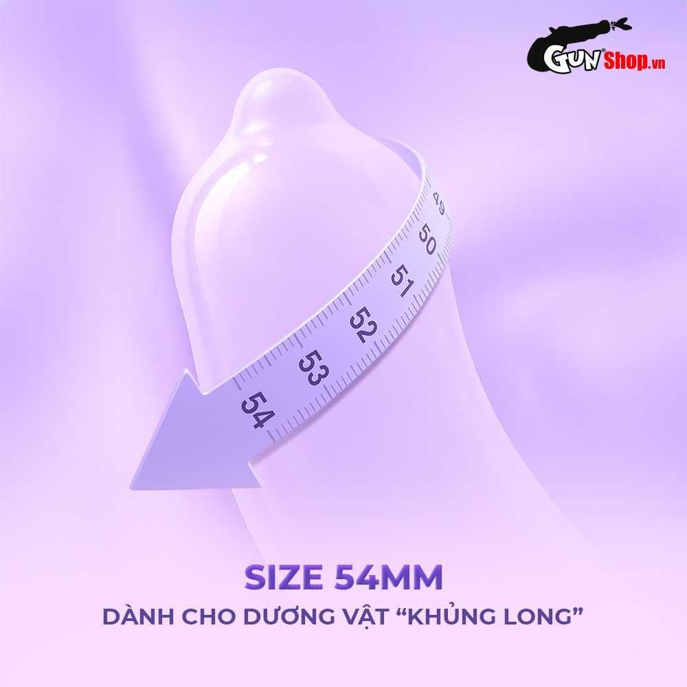 Bao cao su Powergra Maxfit - Size 54mm, siêu mỏng, kéo dài, hương dâu - Hộp 3 cái