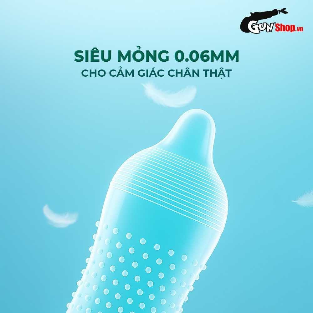 Bao cao su Powergra Promax - Gân sọc và điểm nổi, kéo dài, hương trái cây - Hộp 3 cái