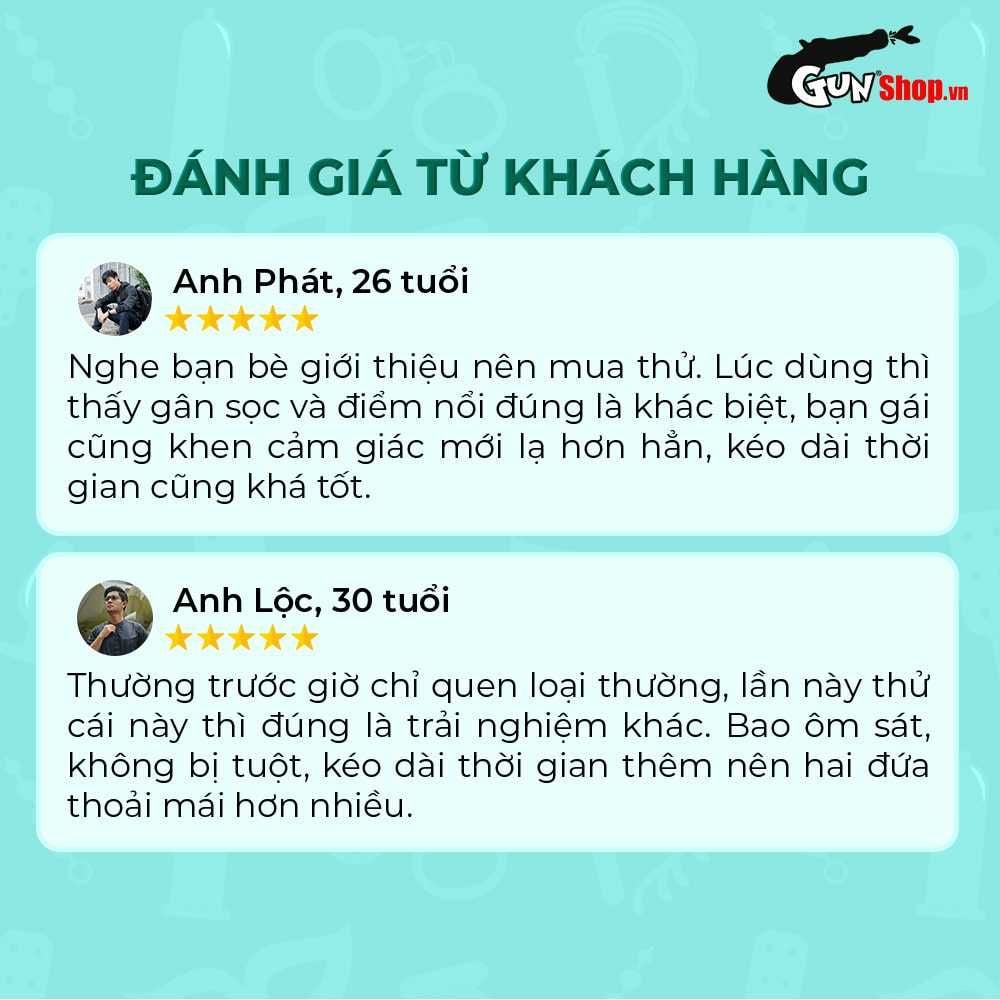 Bao cao su Powergra Promax - Gân sọc và điểm nổi, kéo dài, hương trái cây - Hộp 3 cái