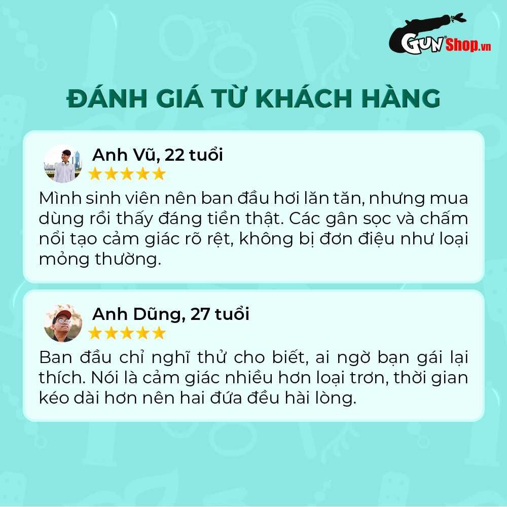 Bao cao su Powergra Promax - Gân sọc và điểm nổi, kéo dài, hương trái cây - Hộp 3 cái