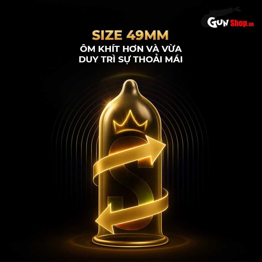 Bao cao su Powergra Ultrafit - Size 49mm, siêu mỏng, kéo dài, hương dâu - Hộp 3 cái