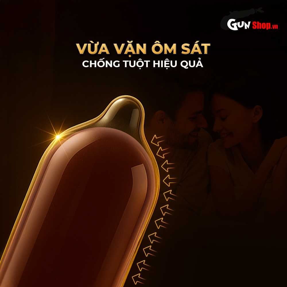 Bao cao su Powergra Ultrafit - Size 49mm, siêu mỏng, kéo dài, hương dâu - Hộp 3 cái