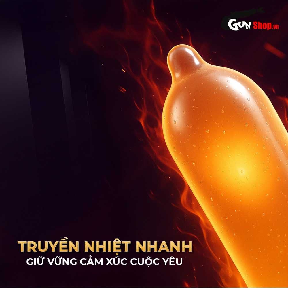 Bao cao su Powergra Ultrafit - Size 49mm, siêu mỏng, kéo dài, hương dâu - Hộp 3 cái